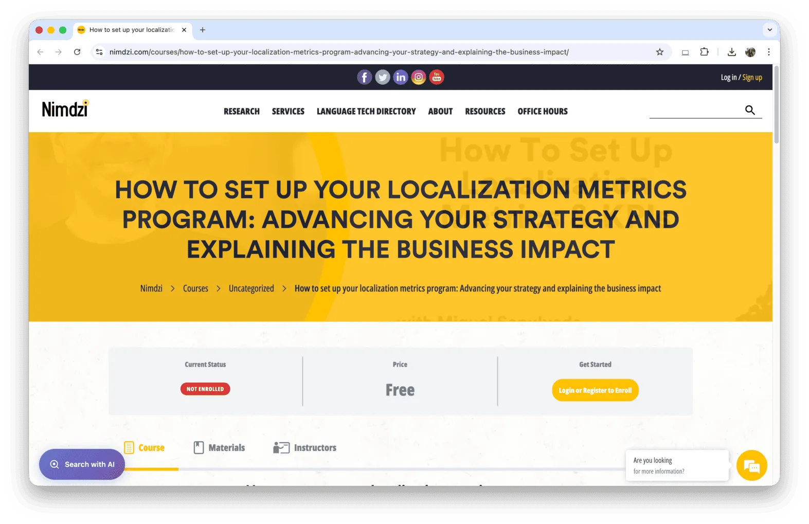 Localization Metrics Program by Nimdzi